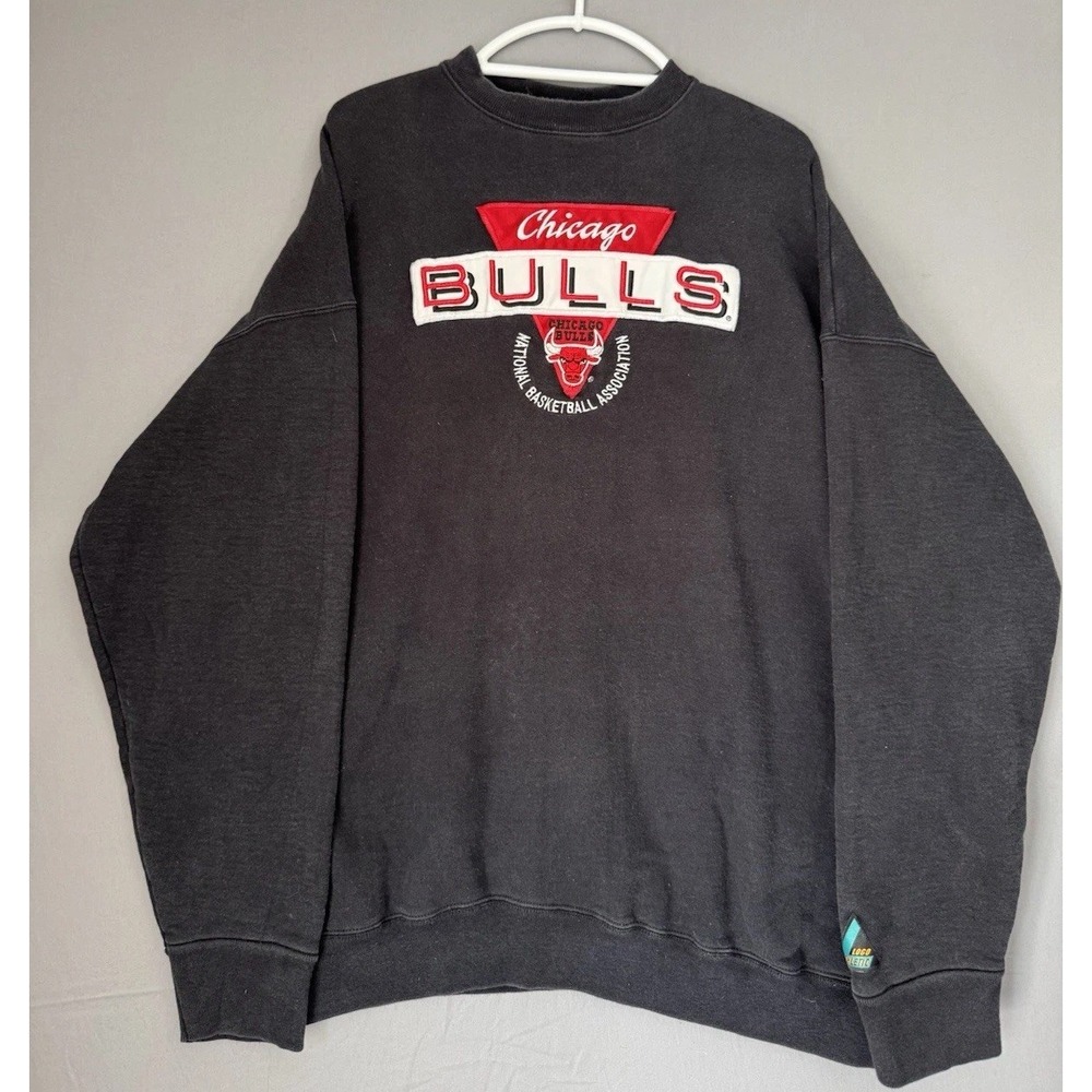 Vintage Logo Athletic Chicago Bulls Crewneck Sweatshirt Mens XL Embroidered NBA